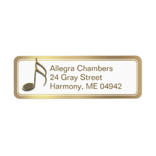 Gold Music Note Gold Gradient Adresse de retour La