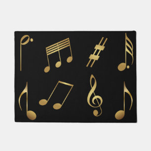 Gold Music Note Rug