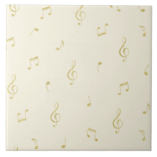 Gold Music Notes Tile
