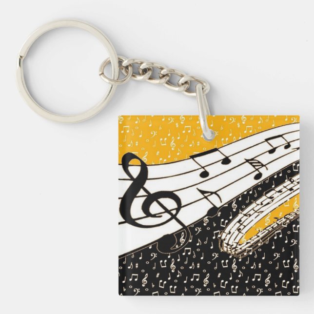 Gold music theme keychain (Front)