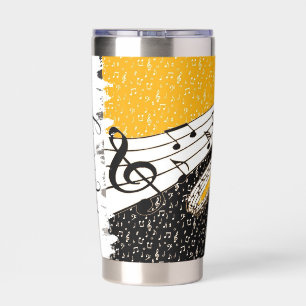 Gold music theme personalized insulated tumbler