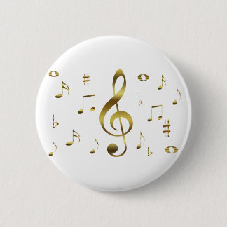 Gold Musical Notes Button