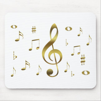 Gold Musical Notes Mousepad