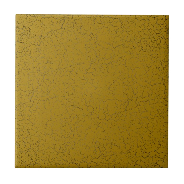 Gold Mustard Crackle Glaze Solid Colour Tile (Front)