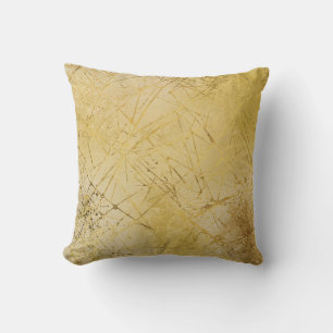 Gold Mustard Yellow Pattern, Modern, Luxury Throw Pillow