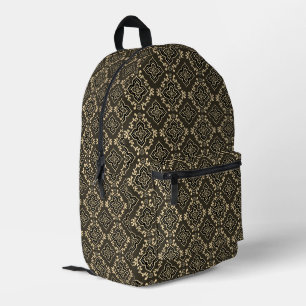 Gold n Brown Geometric Pattern / Indian Print Printed Backpack