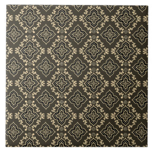 Gold n Brown Geometric Pattern / Indian Print  Tile