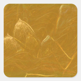 Gold n Copper Sheet :  Lotus Engraved Design Square Sticker