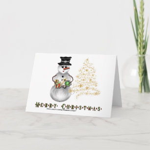 Gold N Glitter Snowman Card