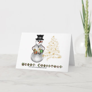 Gold N Glitter Snowman Card