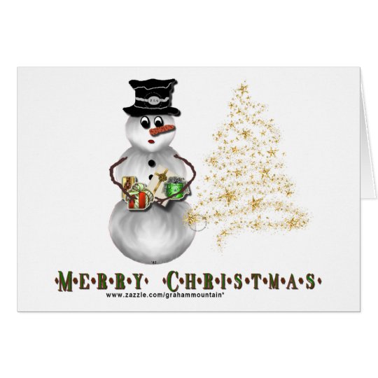 Gold N Glitter Snowman Card