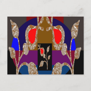 Gold n Silver Jewels: Engraved Embroidered Look Postcard