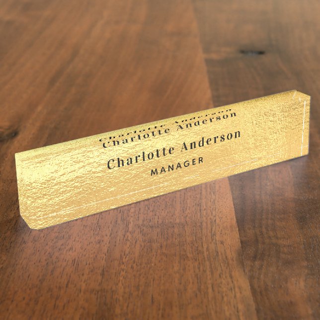 Gold name title classic elegant nameplate (Side)