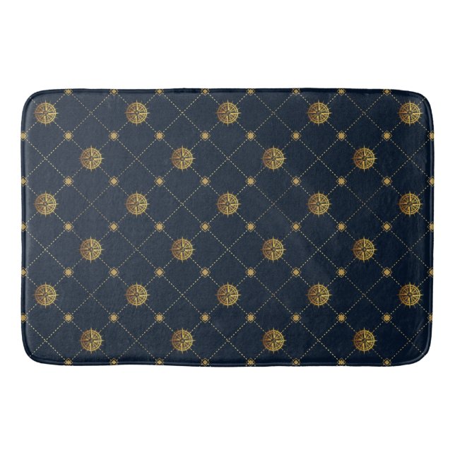 Gold Nautical Bath Mat (Front)