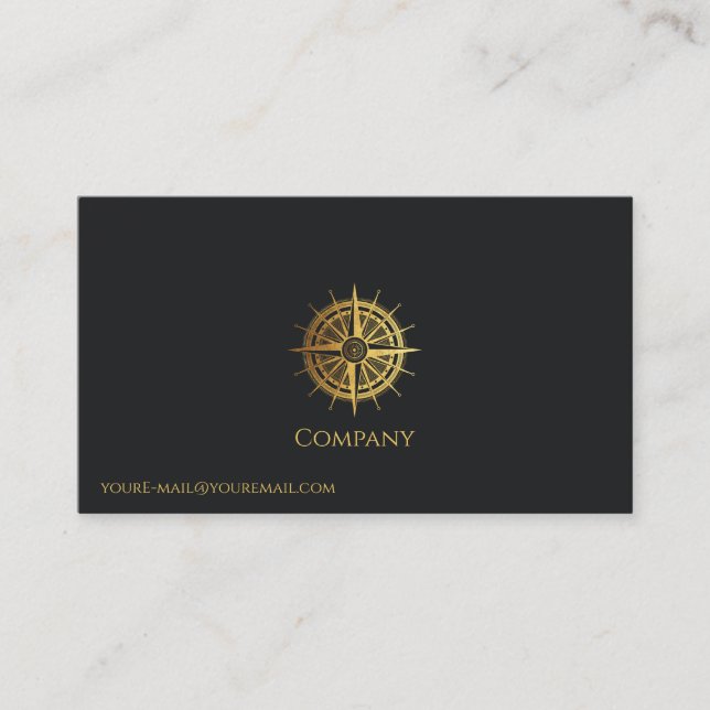 Gold Nautical Business Card (Front)