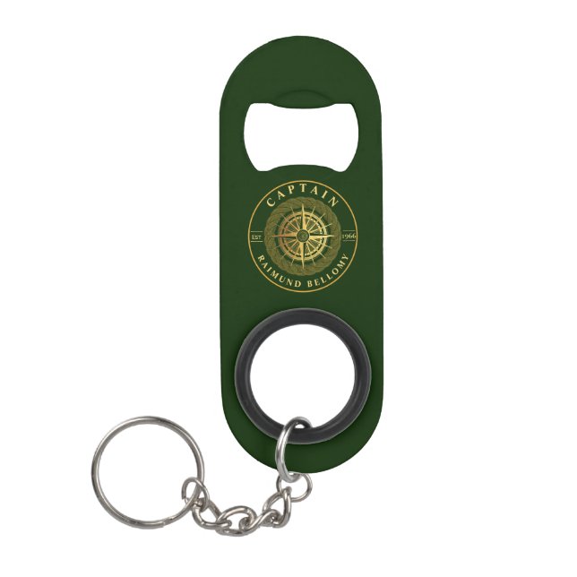 Gold Nautical Keychain Bottle Opener (Front)