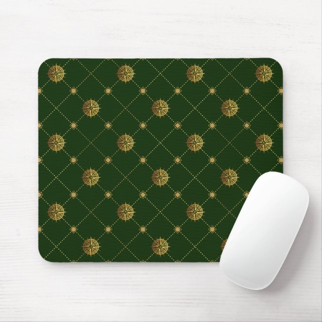 Gold Nautical  Mouse Pad (With Mouse)