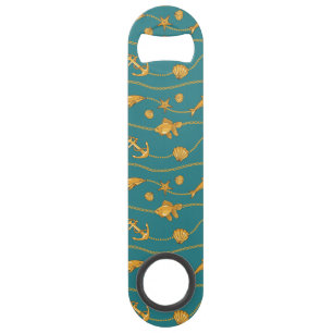Gold Nautical Pattern Speed Bottle Opener