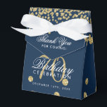 Gold Navy Blue 70th Birthday Thank You Confetti Favor Box<br><div class="desc">Elegant "Thank You" 70th Birthday Gold Faux Glitter Confetti Navy Blue design.</div>