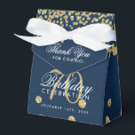 Gold Navy Blue 70th Birthday Thank You Confetti Favor Box<br><div class="desc">Elegant "Thank You" 70th Birthday Gold Faux Glitter Confetti Navy Blue design.</div>
