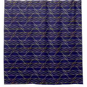Gold & Navy Blue Deco Geometric Pattern Luxury