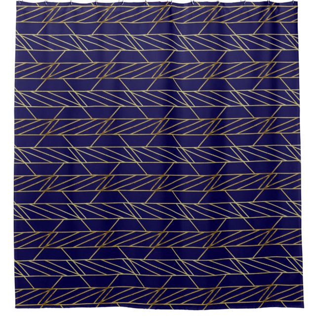 Gold & Navy Blue Deco Geometric Pattern Luxury (Front)