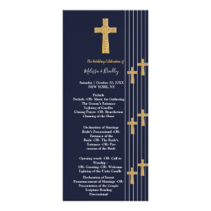Gold navy blue elegant typography ceremony Program