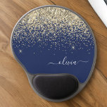 Gold Navy Blue Girly Glitter Sparkle Monogram Name Gel Mouse Pad<br><div class="desc">Gold and Navy Blue Sparkle Glitter Monogram Name and Initial Mousepad (Mouse Pad). This makes the perfect sweet 16 birthday,  wedding,  bridal shower,  anniversary,  baby shower or bachelorette party gift for someone that loves glam luxury and chic styles.</div>