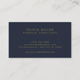 Gold Navy Blue | Minimalist Modern Professional Business Card