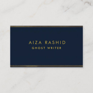 Gold Navy Blue   Minimalist Modern Professional Business Card