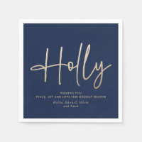 Gold navy blue modern minimal script elegant