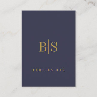 Gold Navy Blue Modern Professional Business Card