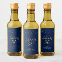 Gold & Navy Cheers 50 years, 50th Birthday Party