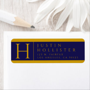 Gold & Navy Classy Return Address