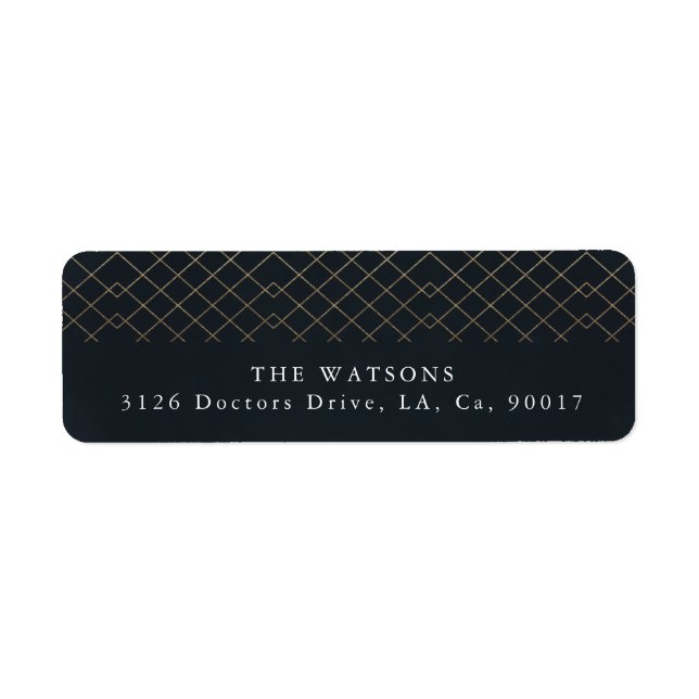 Gold Navy Elegance Diamond Geo Déco Mariage (Devant)