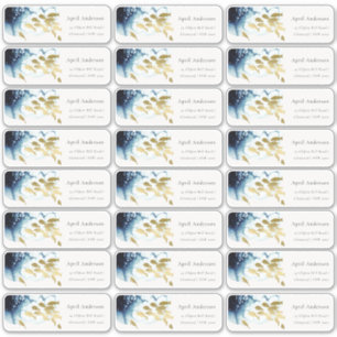 Gold Navy Fish Underwater Sea Guest Address