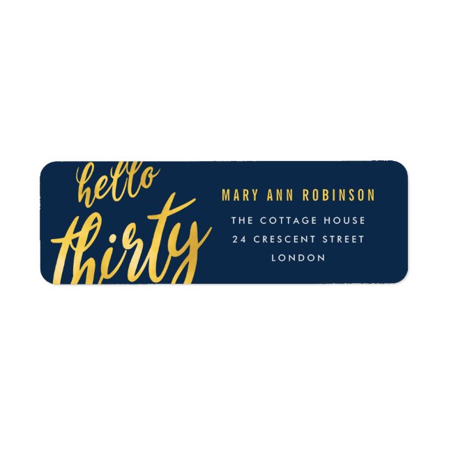 Gold Navy Foil Type 30th Birthday Party (Front)