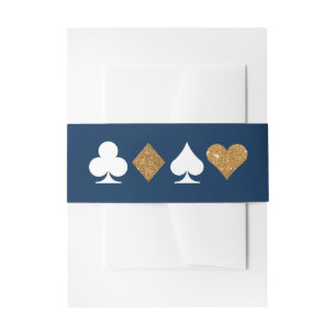 Gold Navy Las Vegas Wedding Invitation Belly Band