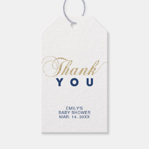 Gold & Navy Modern Party Favour Thank You Tags