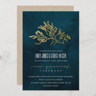 GOLD NAVY UNDERWATER SEAWEED VOW RENEWAL INVITE