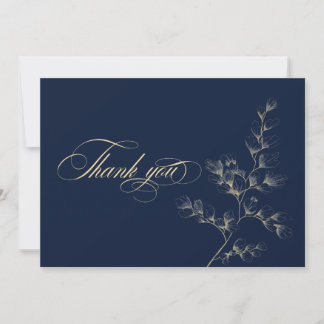 Gold & Navy Wedding Thank You Card