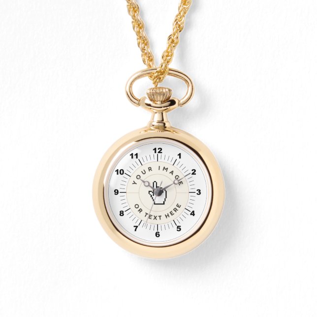 Gold Necklace Watch - Custom (add image/text) (Front)