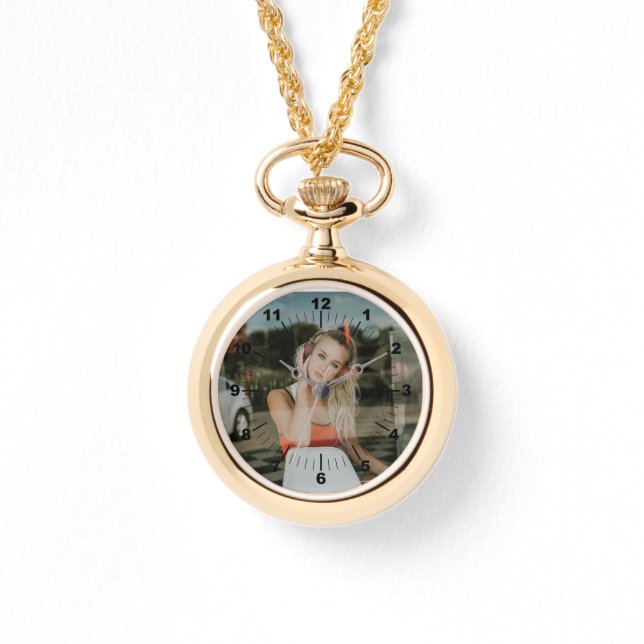 Gold Necklace Watch - Personalized  (Front)