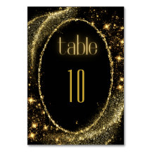 Gold Neon | Table Number Card