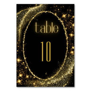 Gold Neon   Table Number Card