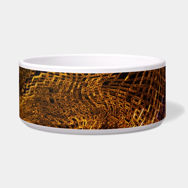 Gold Net Large Ceramic Pet Bowl (Front)