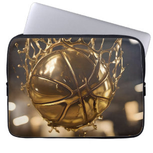 Gold Netball In A Gold Netball Net, Laptop Sleeve