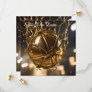 Gold Netball In A Gold Netball Net, Save The Date