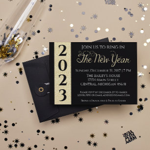 Gold New Years Eve Invitation
