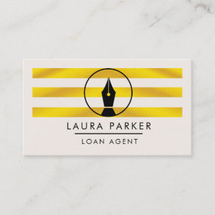 Gold Nib Loan Signing Agent Writer Author Business Card
